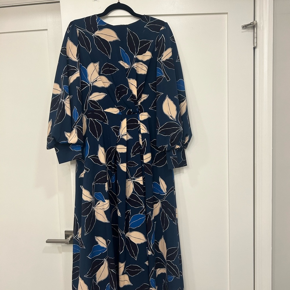 Maggy London womens side gather detailed floral midi dress